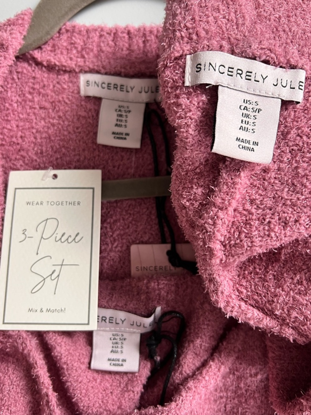 NWT Sincerely Jules 3 Piece Lounge Set Cardigan Tank Pants Cuddle Fabric Small - Picture 10 of 12